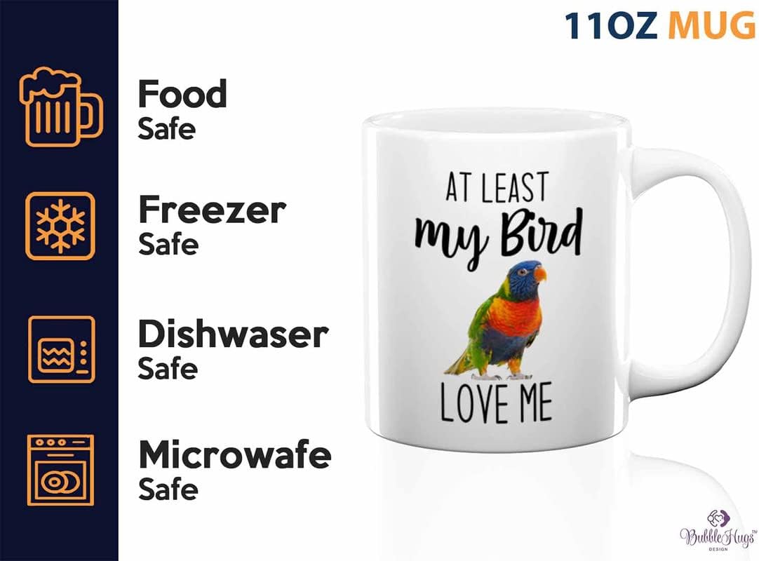 Bird Lover Coffee Mug 11oz White - Bird loves me - Hummingbird Nest Cage Parrot Dad Gardening Outdoor Birdwatcher Feeder