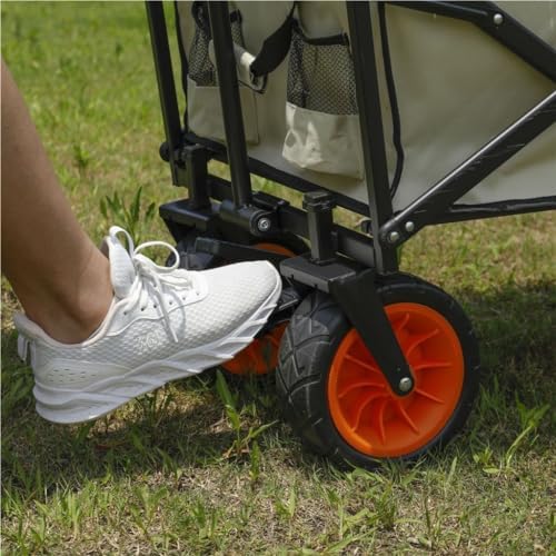 Portable Camping Cart,Outdoor Beach Trolley Cart with Table Board and 