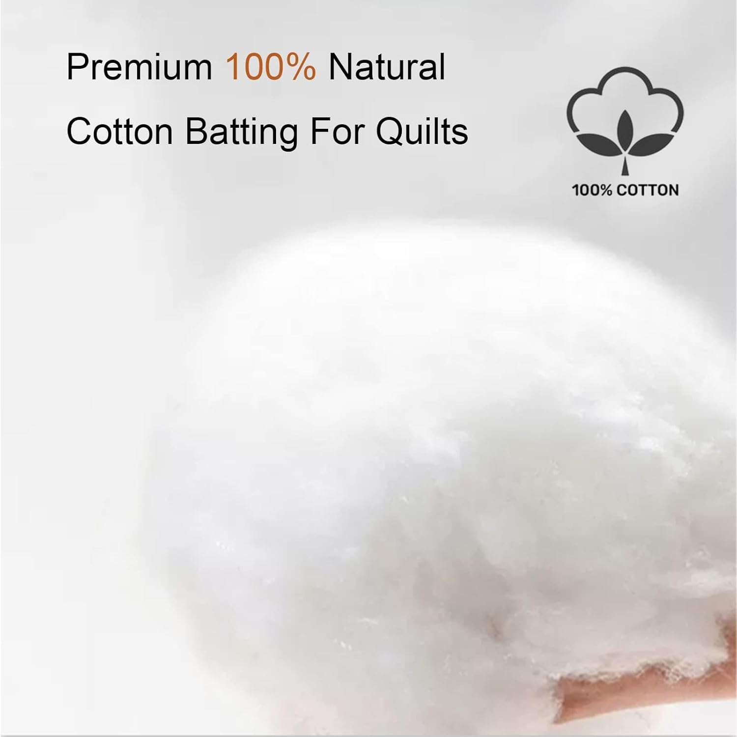 PLANTIONAL Grinding Natural Cotton Quilt Batting: 47-Inch x 59-Inch Li