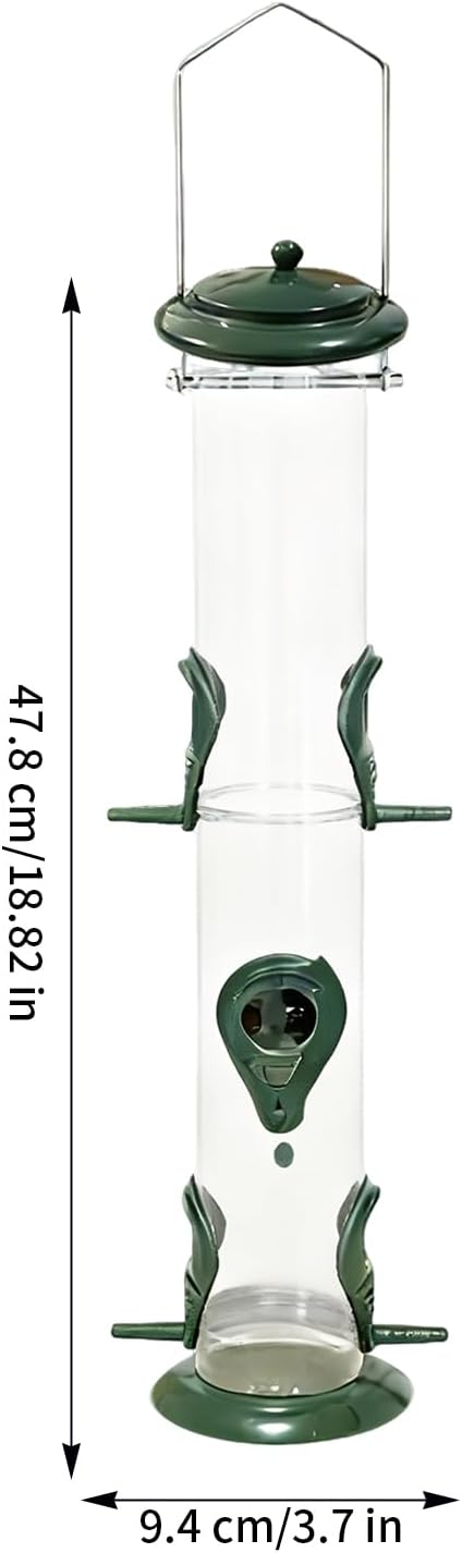 Squirrel Proof Bird Feeder - Small Tube Clear Weatherproof for Easy Ou