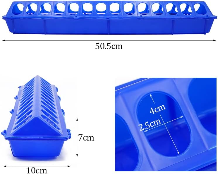 2pcs Plastic Pheasant Feeding Bucket Chicken Bird Feeder Fountain Flip-Top Poultry Quail Feeding Tool Pigeon Feeder Trough (50cm)