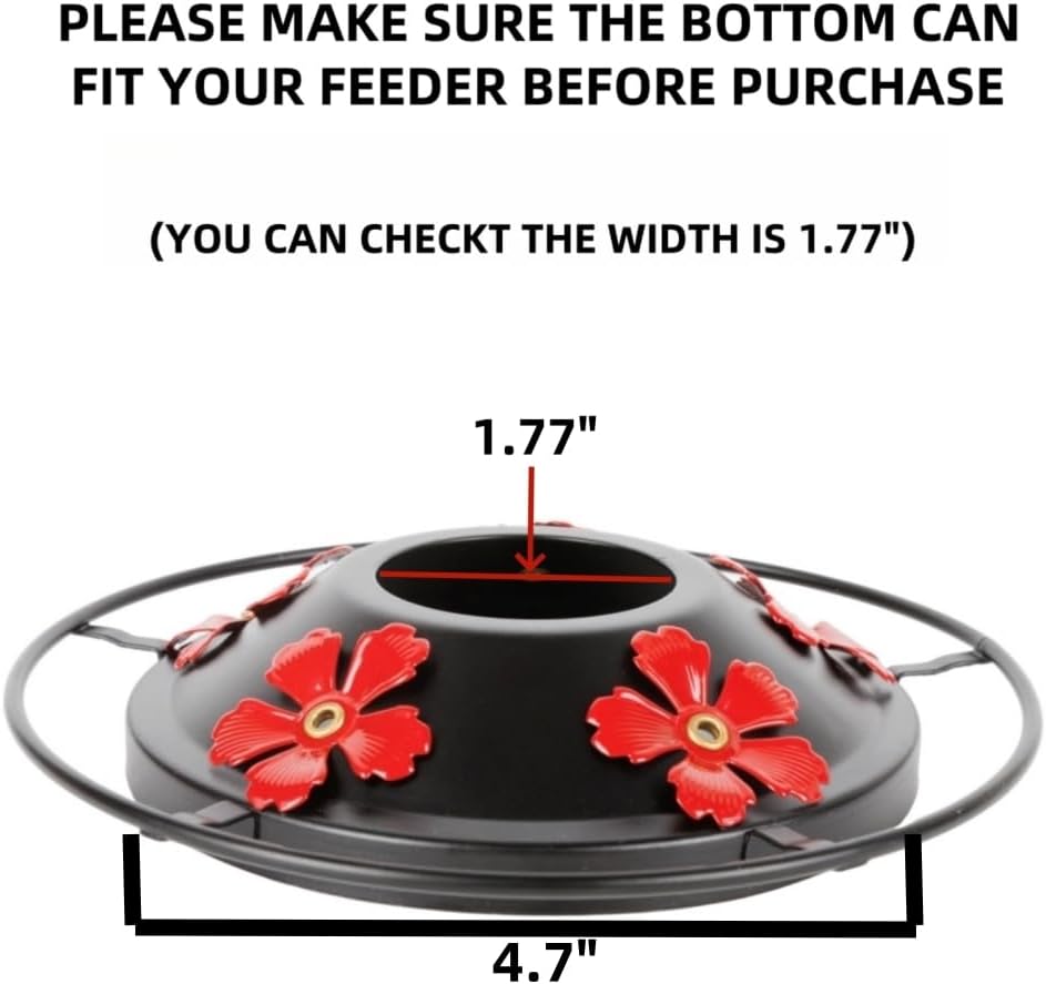 2 Pack Hummingbird Feeder Bottom Base Large Metal Covers with 2Pcs Sea