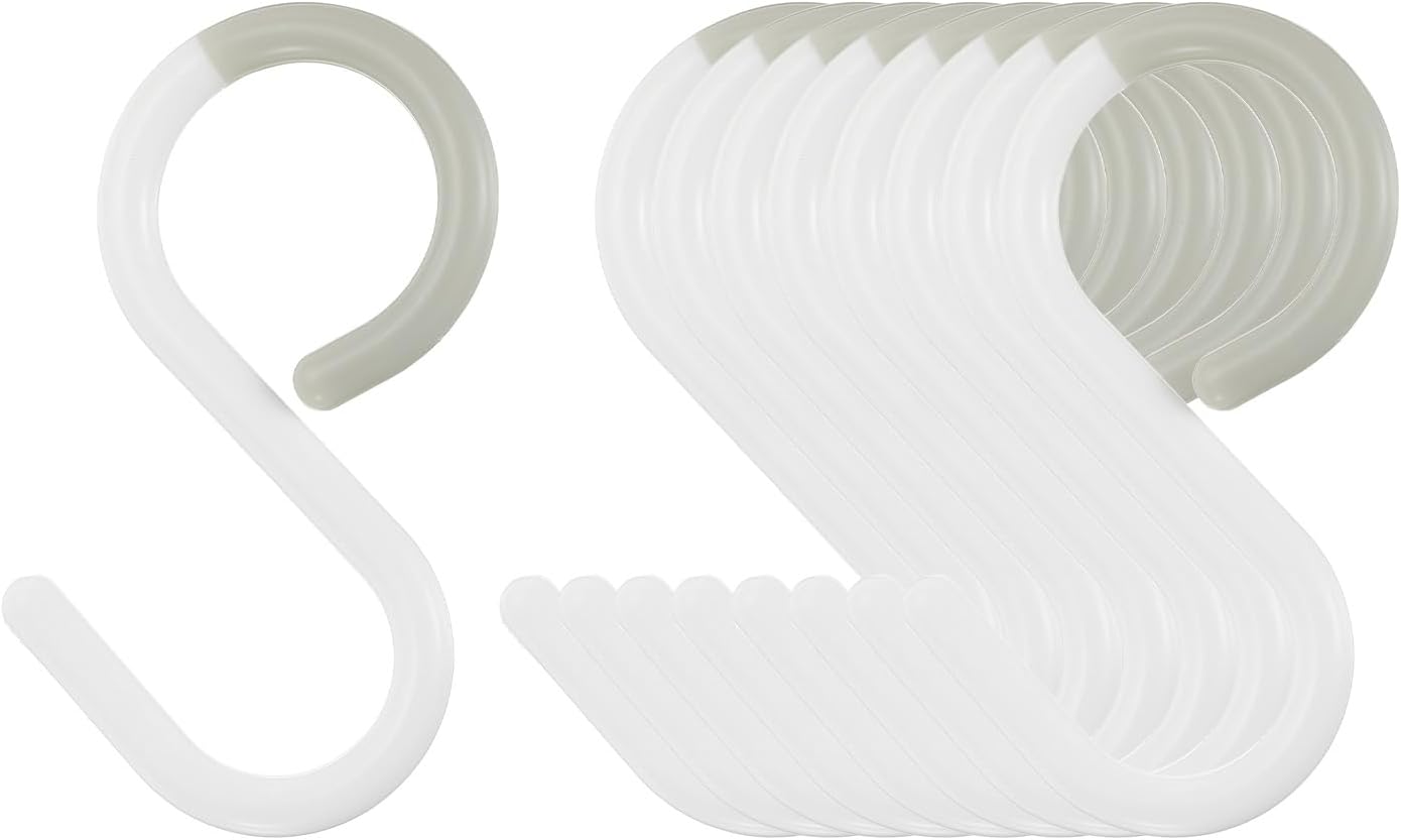 HARFINGTON 9pcs S Hooks 2.4" Plastic Hanging S Shaped Hooks Small S Ha