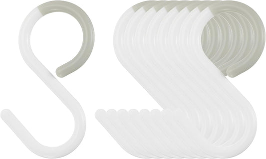 HARFINGTON 9pcs S Hooks 2.4" Plastic Hanging S Shaped Hooks Small S Ha