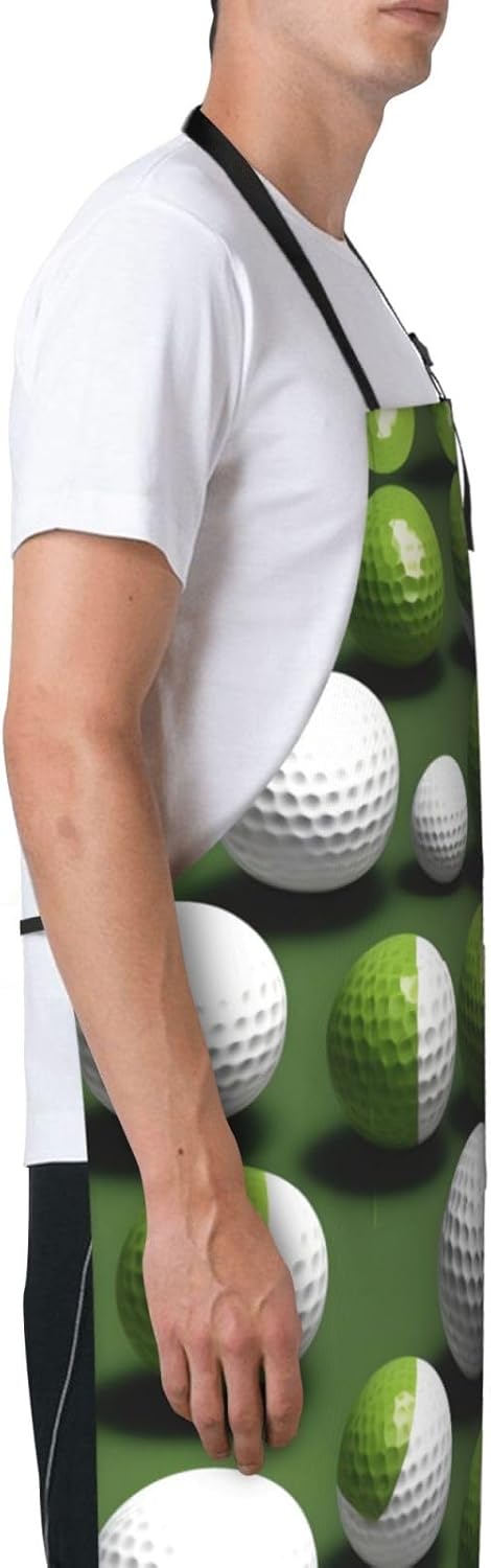 Golf Ball print Waterproof apron with pocket adjustable cooking apron for adult kitchen bibs to bake