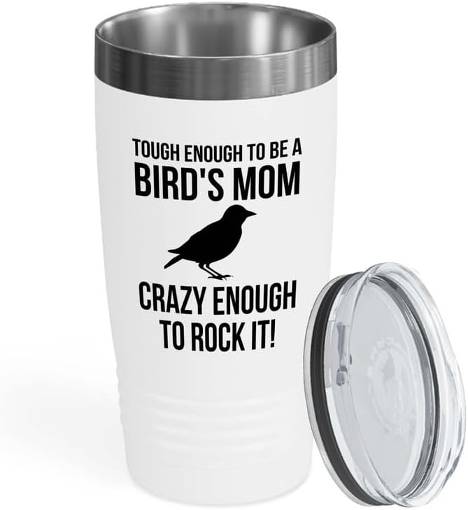 Birding White Edition Viking Tumbler 20oz - Tough enough to be - Bird Feeder Backyard Birdwatcher Gifts Birding Bird Lover