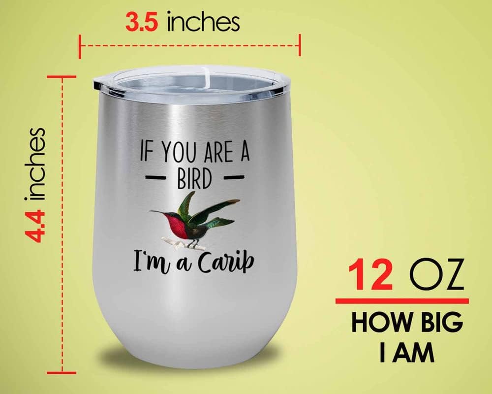 Bird Lover Silver Edition Wine Tumbler 12oz - Bird and Carib - Humming