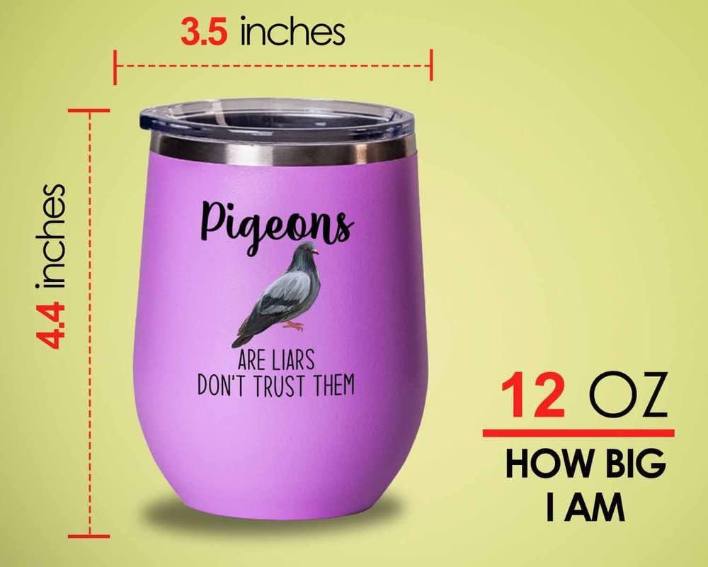 Bird Lover Pink Edition Wine Tumbler 12oz - Don't Trust pgeon - Hummin