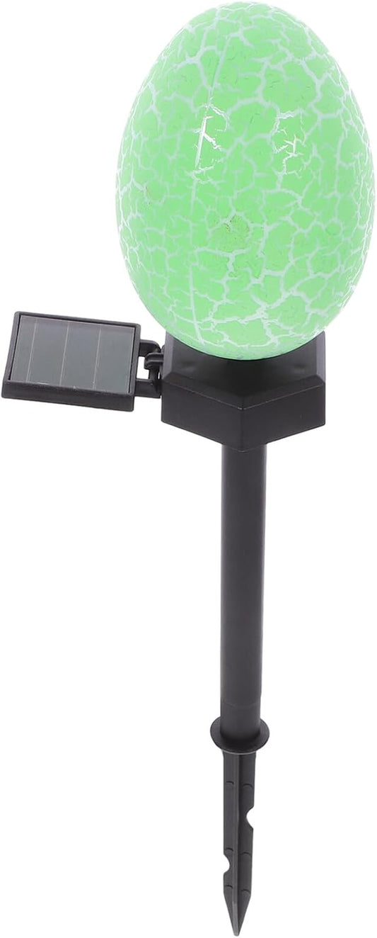Solar Easter Egg Yard Light Outdoor Garden Solar Lamp LED Crackle Shell Landscape Decor Green Stake Light for Holiday Patio Lawn