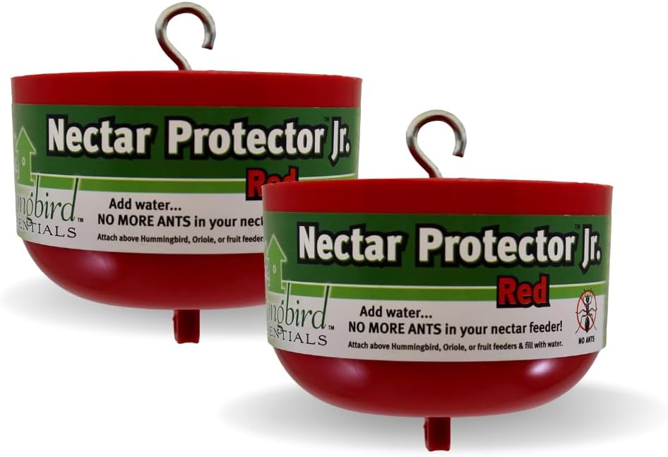 Songbird Essentials Nectar Protector Junior, Bird Feeder Protection, Red (2-Pack)