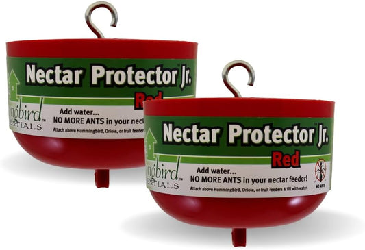 Songbird Essentials Nectar Protector Junior, Bird Feeder Protection, Red (2-Pack)