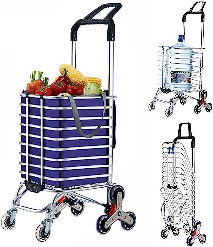 Heavy Duty Collapsible Wagon Cart with 8 Silent Universal Wheels, 360° Rotating Handle, 51KG Load Capacity, Foldable Folding Carts for Outdoor, Gardening, and Stair Climbing