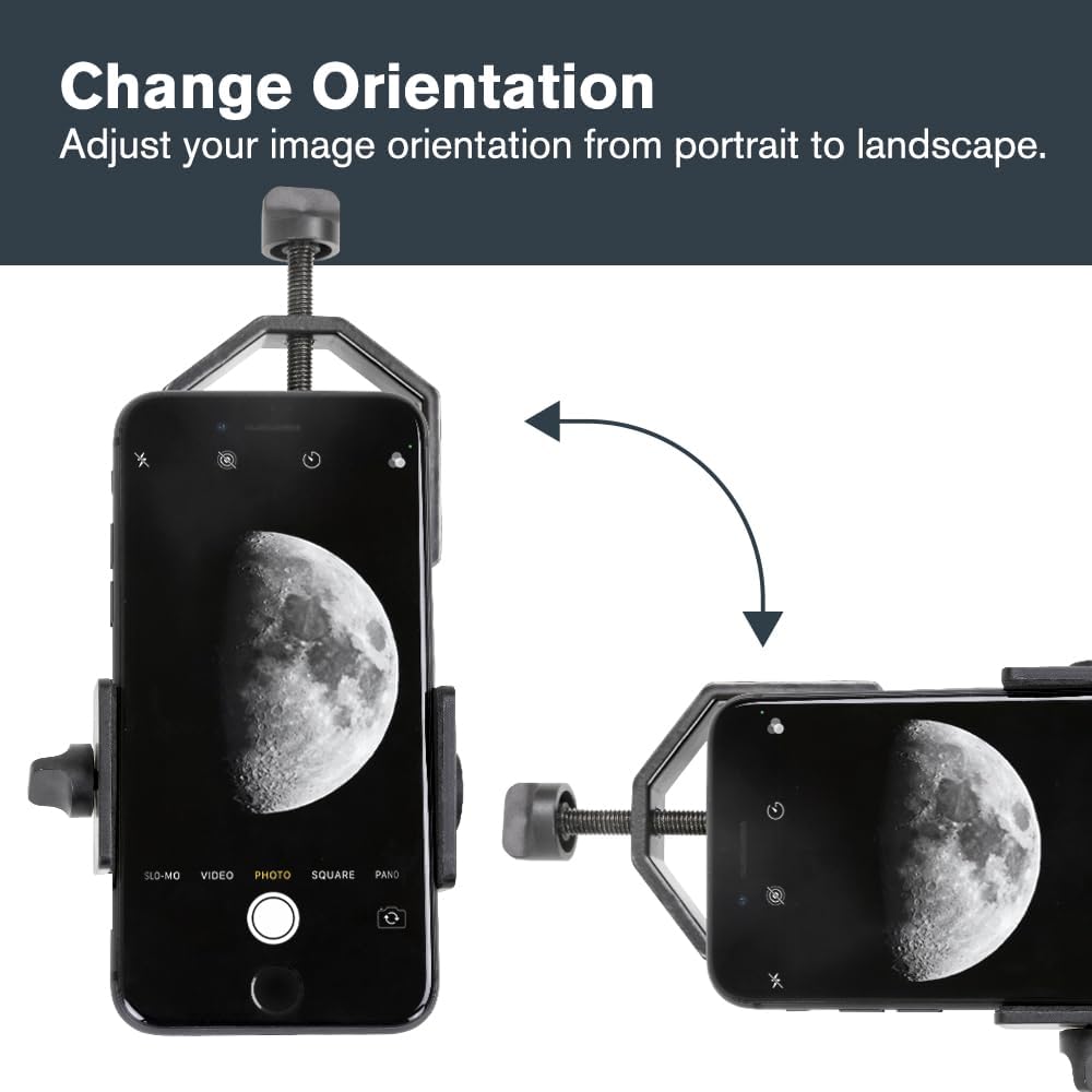 Celestron – Smartphone Adapter and Bluetooth Remote for Telescope, Binoculars & Spotting Scopes – Capture Images & Video Through Your Optics – Simple, Durable, Metal Body - Compact and Travel-friendly