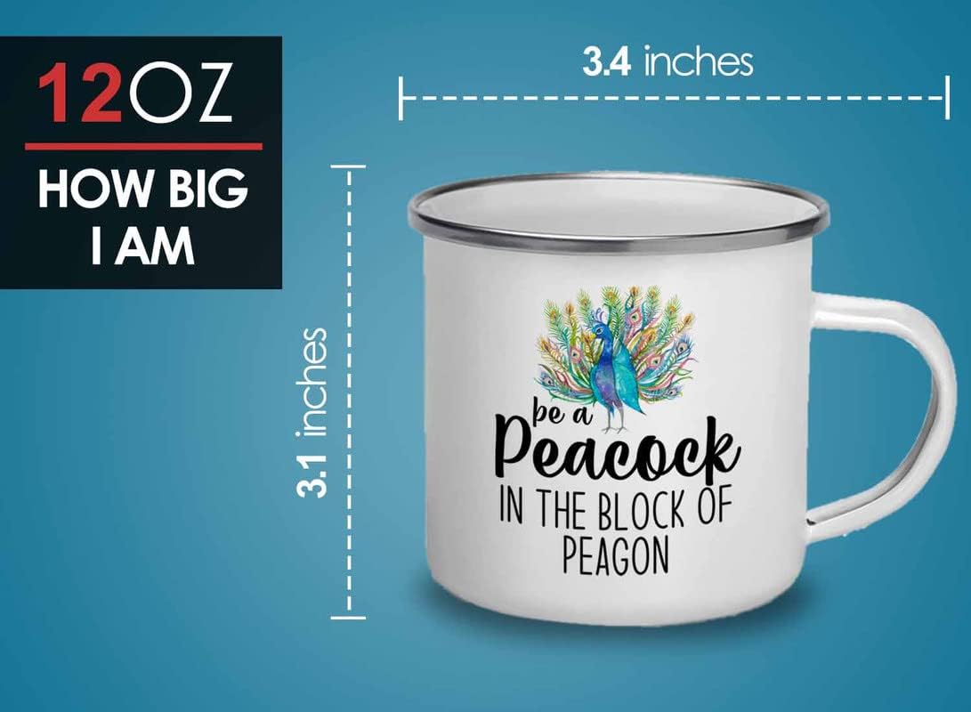 Bird Lover Camper Mug 12oz - Peacock block pgeons - Hummingbird Nest C