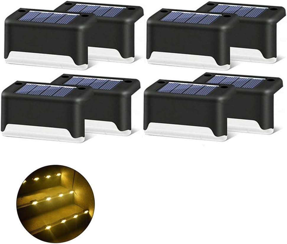 Wall Light 8/16 PCS Solar Lights Solar Step Lights Outdoor Waterproof Solar Stair Fence Lamp Decoration for Patio Stairs Garden Yard