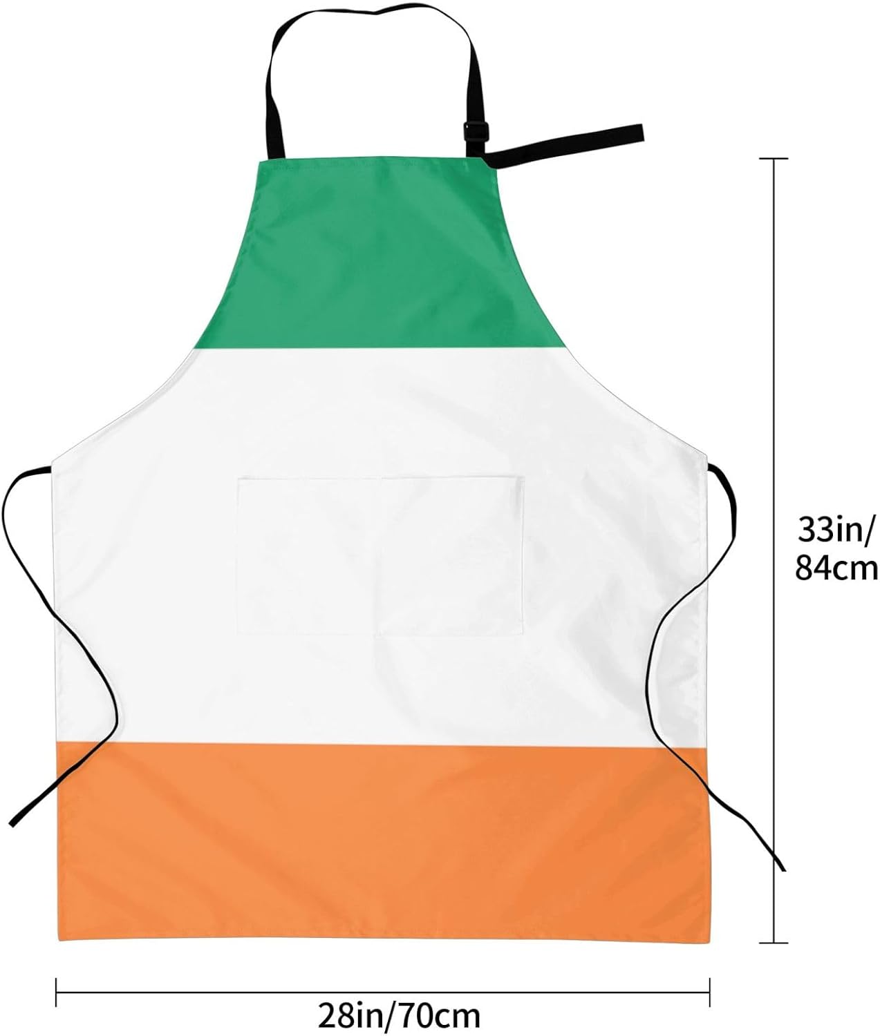Irish flag print Waterproof chef's apron with pocket apron for kitchen cooking baking barbecue and gardening