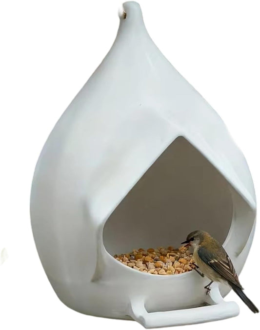 Hanging Bird Feeder, Large Capacity Wild Bird Feeding Station with She
