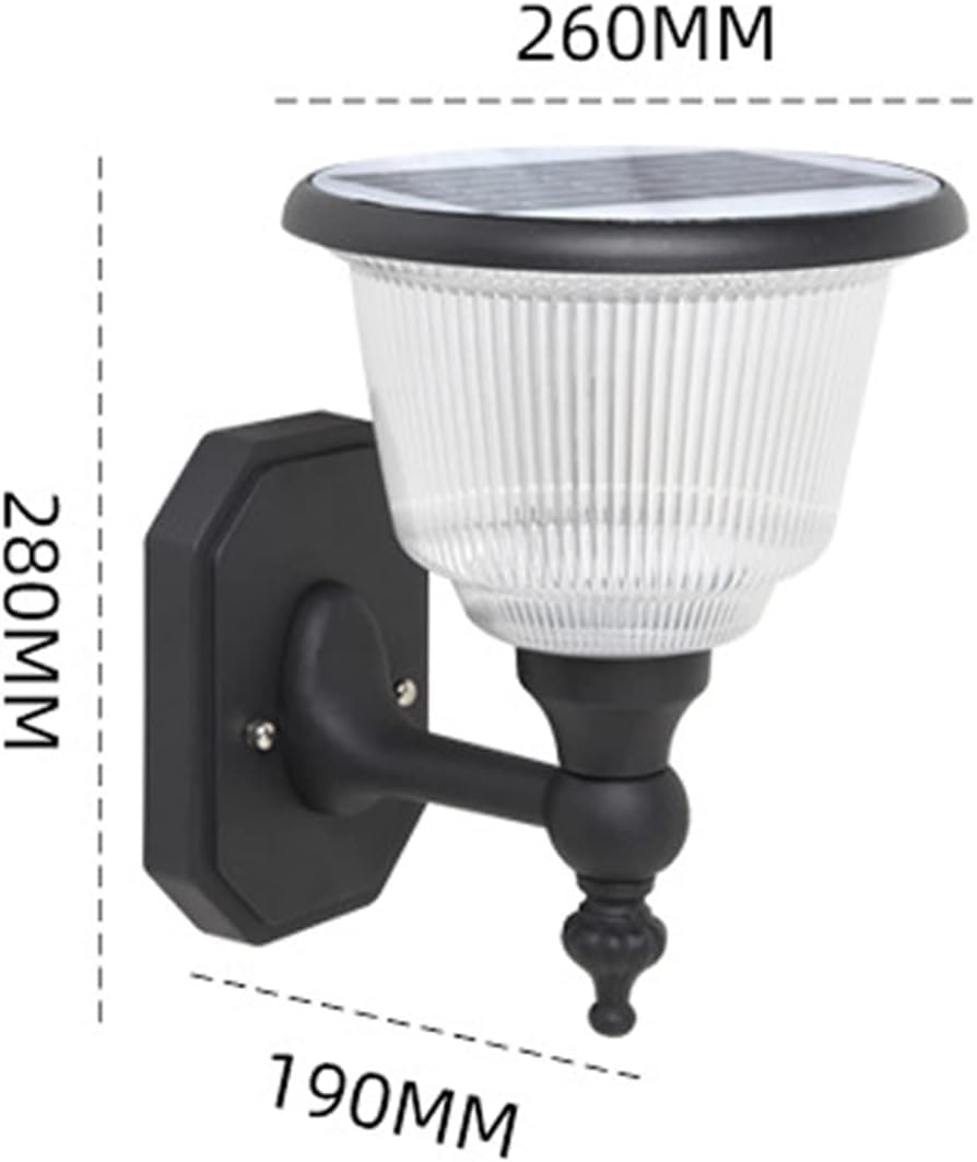 Lamp Solar Wall Lights Outdoor 2 Pack Waterproof Black Finish Anti-Rust Wall Mount Light Solar LED Light Decorative Lamps for Deck Step Fence Post Pathway and Garden Lighting E(B)