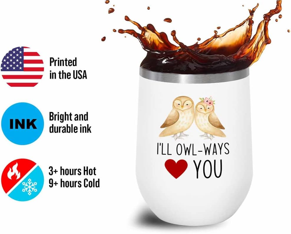 Bird Lover White Edition Wine Tumbler 12oz - Short Penguin Size - Hummingbird Nest Cage Parrot Dad Gardening Outdoor Birdwatcher Feeder