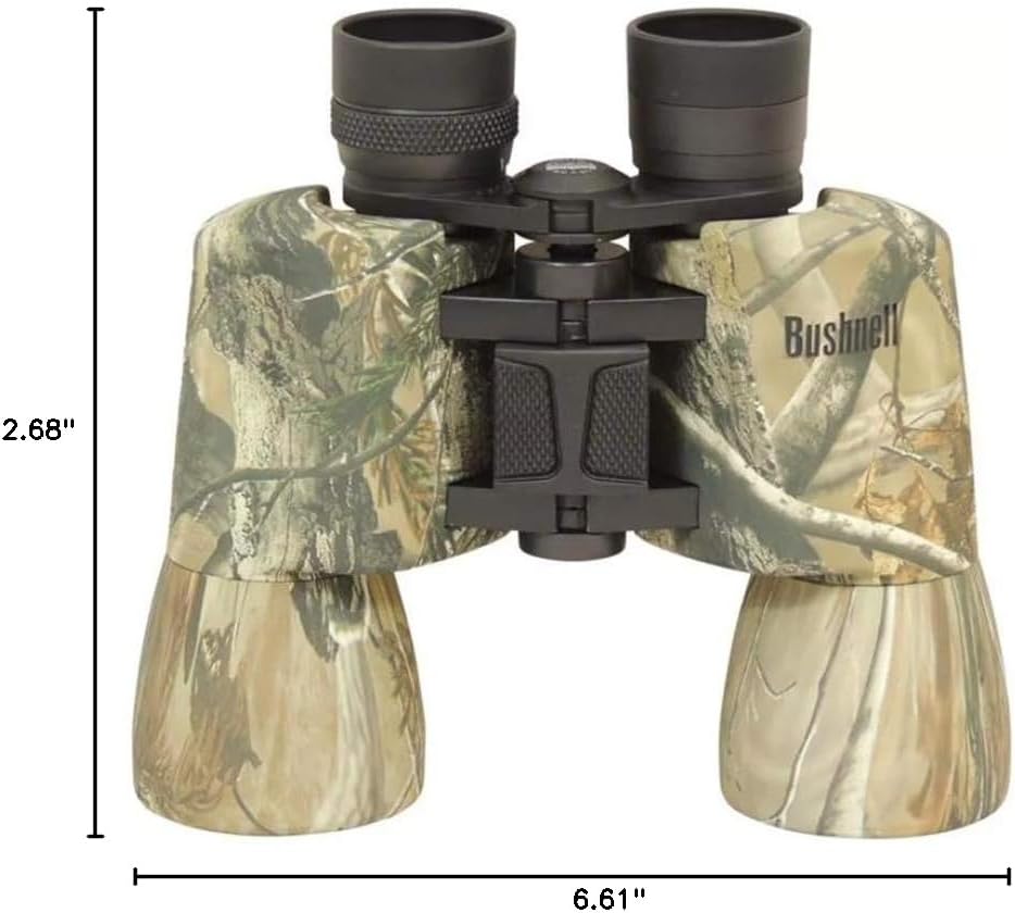 Bushnell PowerView 10x50mm Porro Prism Instafocus Binoculars – Realtree AP Camo, Ideal for Hunting, Birding, Hiking & Outdoor Adventures