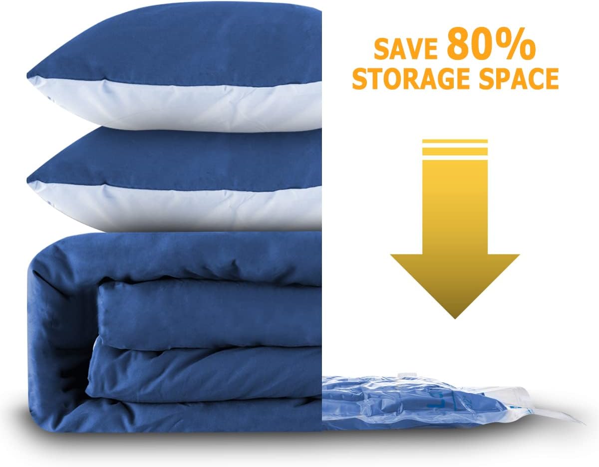 MEIQIHOME Vacuum Storage Bags, Space Saver Sealer Bags,Vacuum seal bags for clothing, Pillows, Comforters, Blankets, Bedding,7 Jumbo