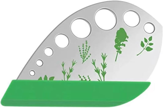Herb Stripper, Green 9 holes Stainless Steel Kitchen Herbs Leaf Stripp