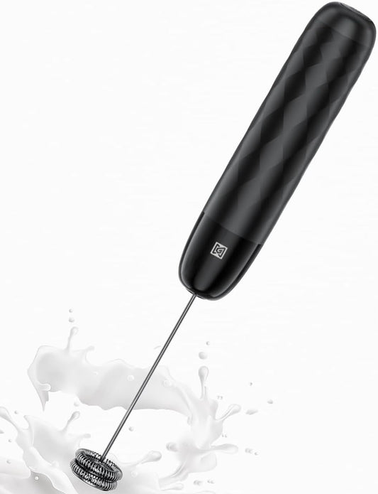 Maestri House Rechargeable Milk Frother, LunaFro Mini Handheld Electric Foam Maker Detachable Stainless Steel Whisk Drink Mixer Foamer Mini Blender for Matcha, Lattes, Cappuccino, No Stand