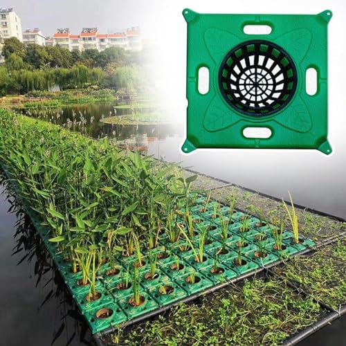 Aquarium Water Plants Floating Planter Basket Outdoor Plant Island for Pond Garden Lake Pot Container,Floating Planter Large Pond Pots Basket, Floating Plant Island for Koi Pond/Fish Pond, G