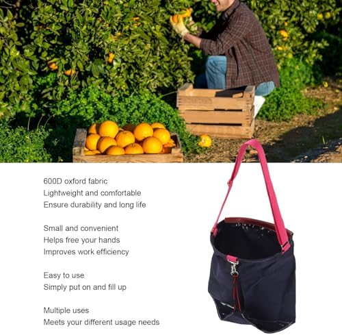 VBESTLIFE Fruit Picking Bag, 600D Oxford Cloth Harvest Fruit Vegetable Picking Bag Garden Apron for Outdoor Orchard Farm
