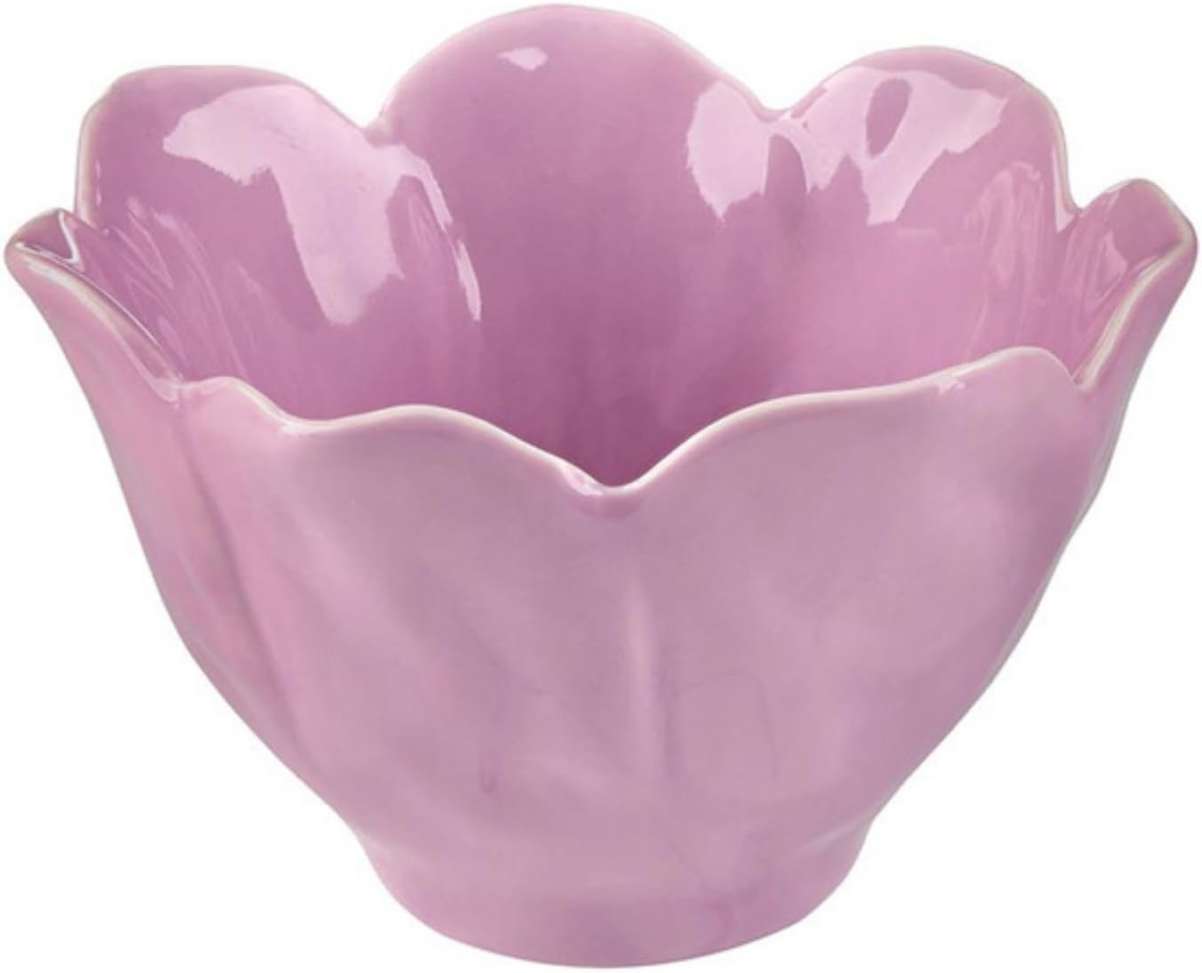 47th & Main Ceramic Tulip Planter Pot Bowl, 4" Diameter x 2.5" Tall, Lavender