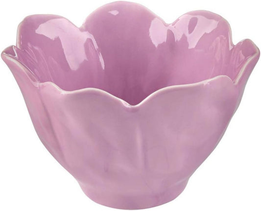47th & Main Ceramic Tulip Planter Pot Bowl, 4" Diameter x 2.5" Tall, Lavender