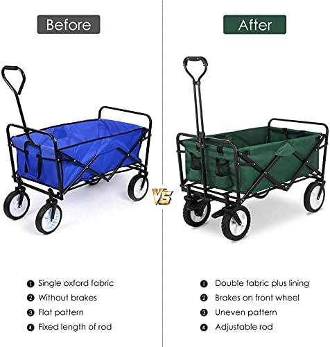 Trolleys, Foldicampicart, Garden Wagon, Beach Garden Trolley, Cart Heavy Duty Trolley - for Shoppibeach Outdoor Garden Picnic
