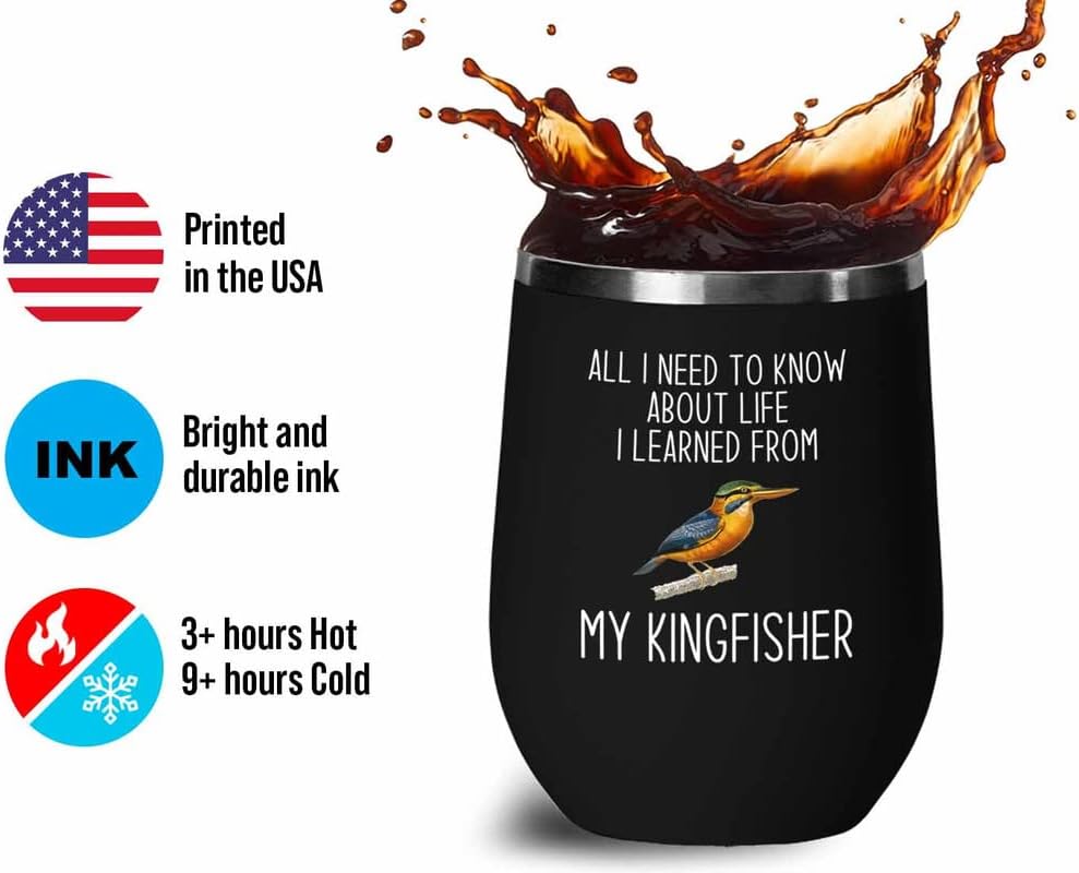 Bird Lover Black Edition Wine Tumbler 12oz - Lfe my bird - Hummingbird