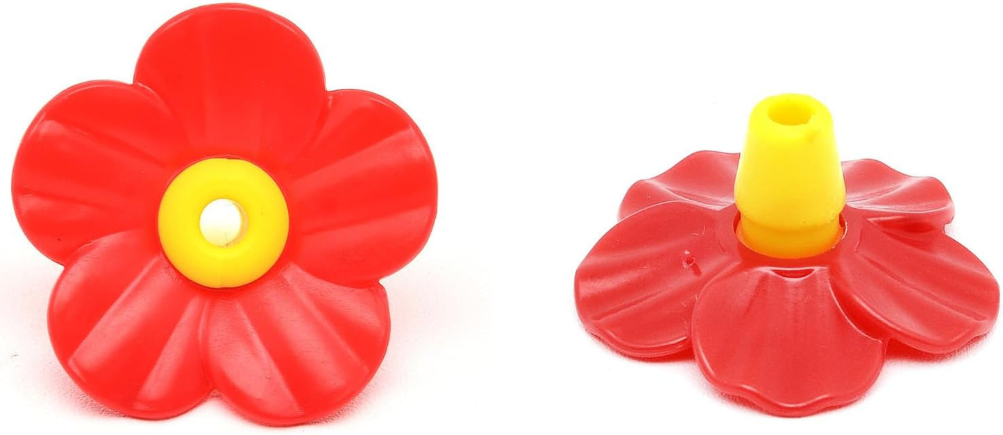 Surf turtle 10 Pcs Hummingbird Feeders Flowers,Feeding Ports Replacement Bird Feeder Replacement Parts for Hummingbird Feeder Hanging Feeder(5 x Red,5 x Yellow)