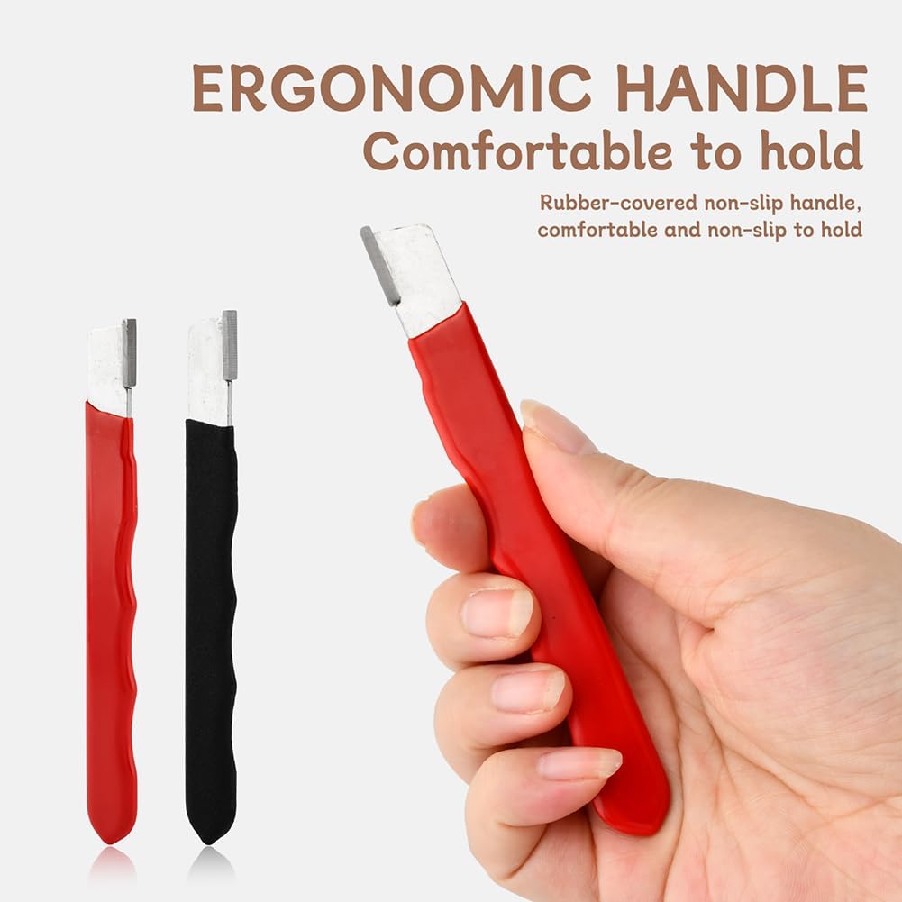 Professional Knife Sharpener Steel Rod Set, 10 inch Honing Rod with No