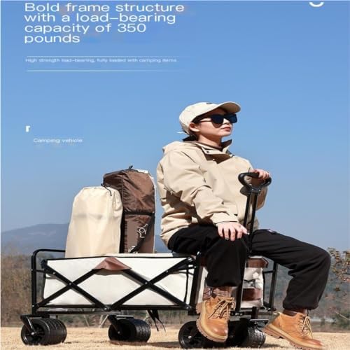 Portable Camping Cart,Outdoor Beach Camping Fishing Portable Folding C