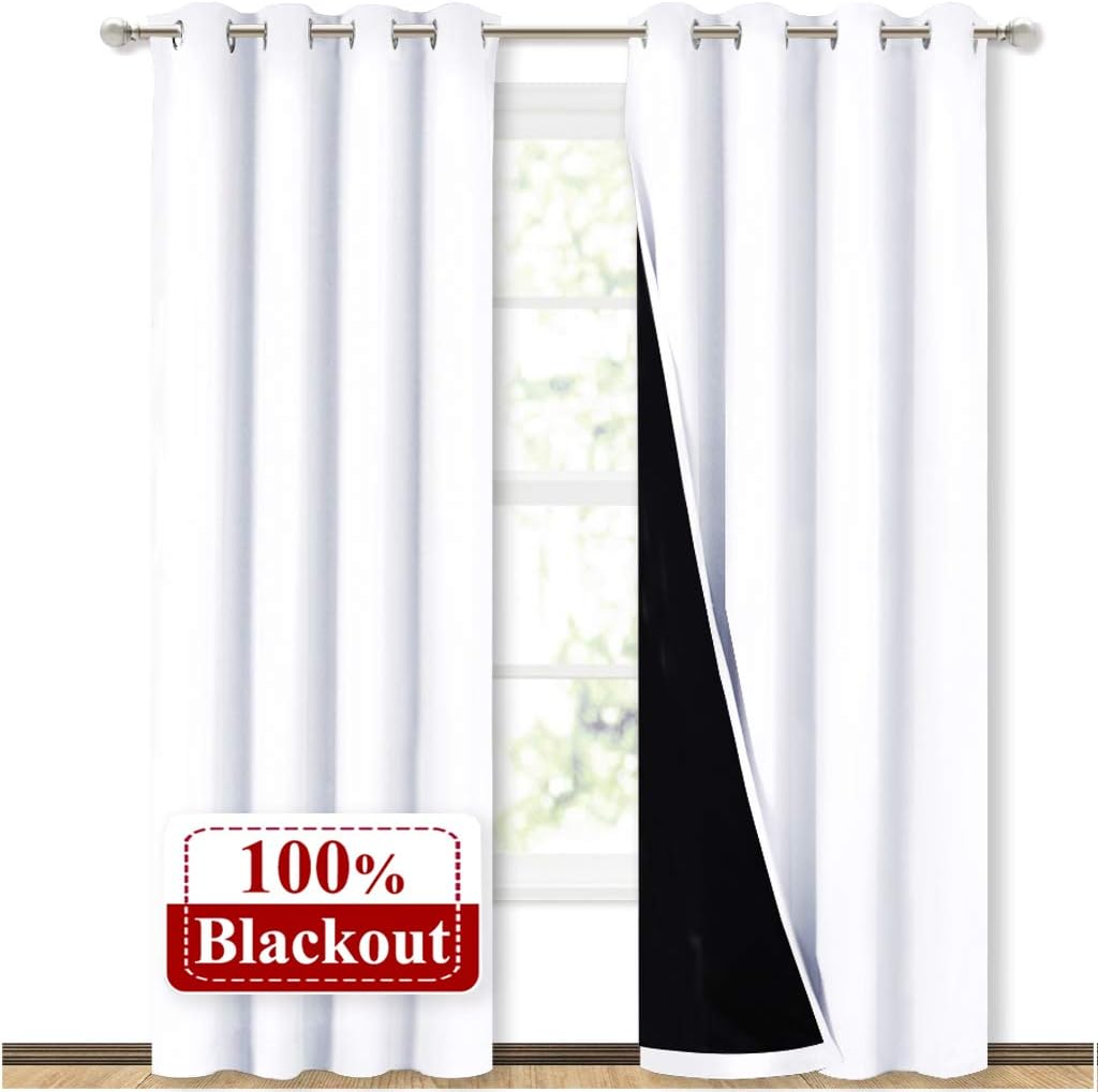 NICETOWN 100% Blackout Window Curtain Panels, Cold and Full Light Bloc