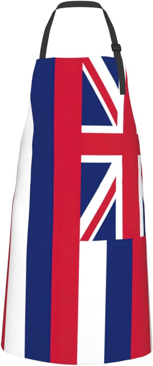 Hawaii Flag print Waterproof chef's apron with pocket apron for kitchen cooking baking barbecue and gardening