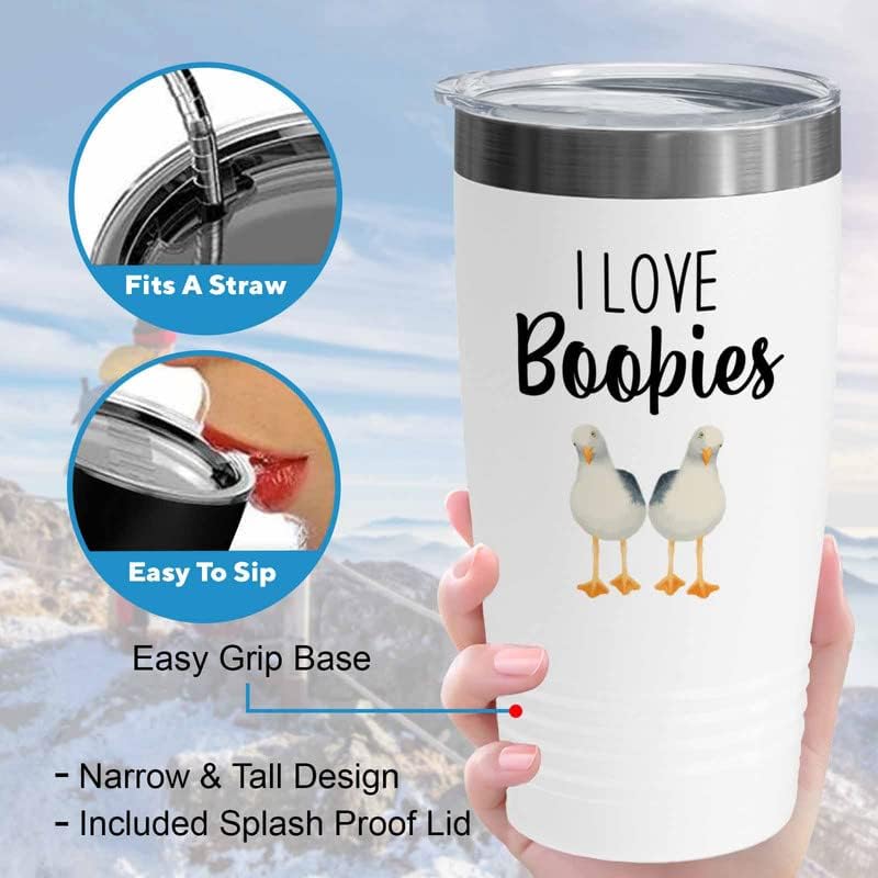 Bird Lover White Edition Viking Tumbler 20oz - Love Boobies - Hummingb
