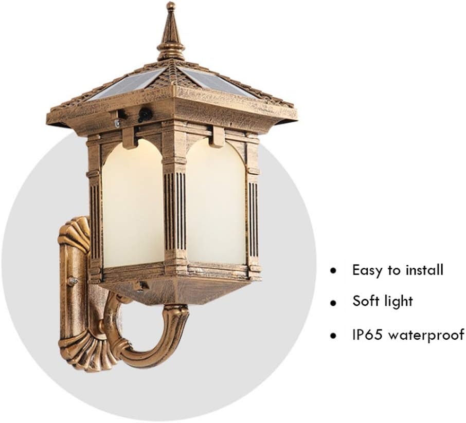 Fashion Aluminum Solar Wall Light Outdoor Waterproof Fireproof and Anti-Corrosion Lamp Garden Courtyard Lighting Corridor Aisle Garage Sconce E27 Home Decoration Lantern Indoor an