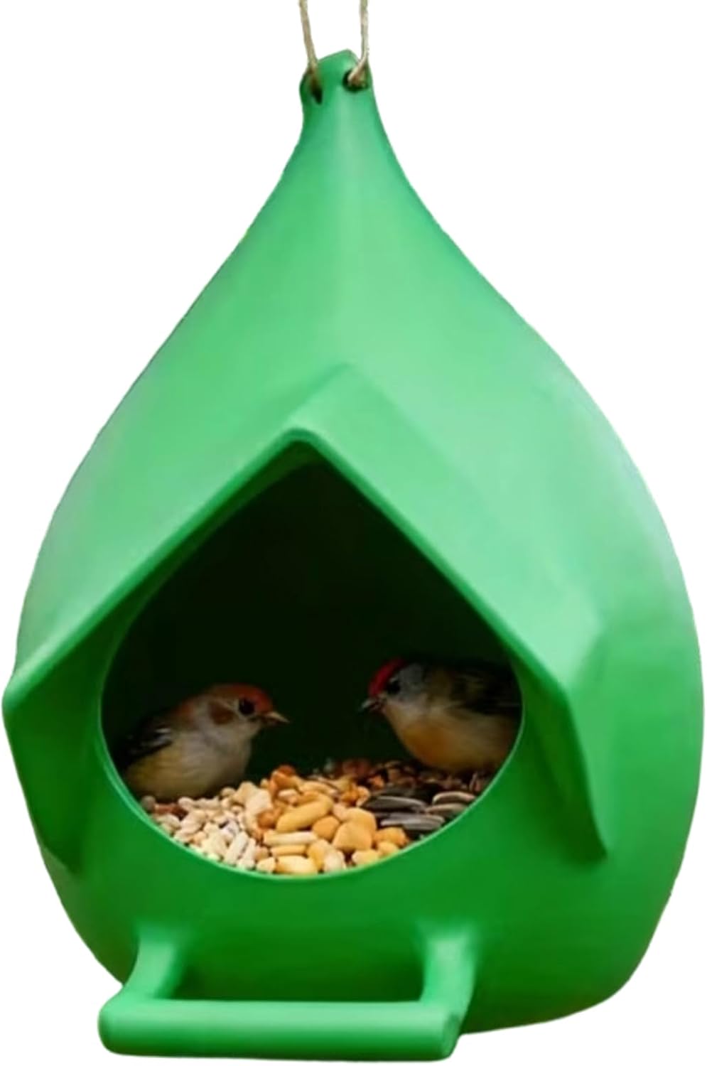 Outdoor Hanging Bird Feeder, 4.3x5.2x4.9 Inch 3D Printed Rainproof Seed Holder, Wild Bird Station for Backyard, Garden, Patio, Porch, Terrace, Outside