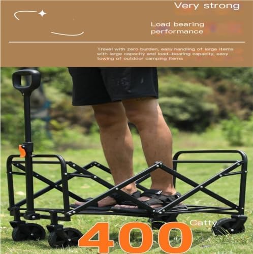 Portable Camping Cart,Outdoor Folding Beach Camping Cart with BBQ Outing and Fishing Features