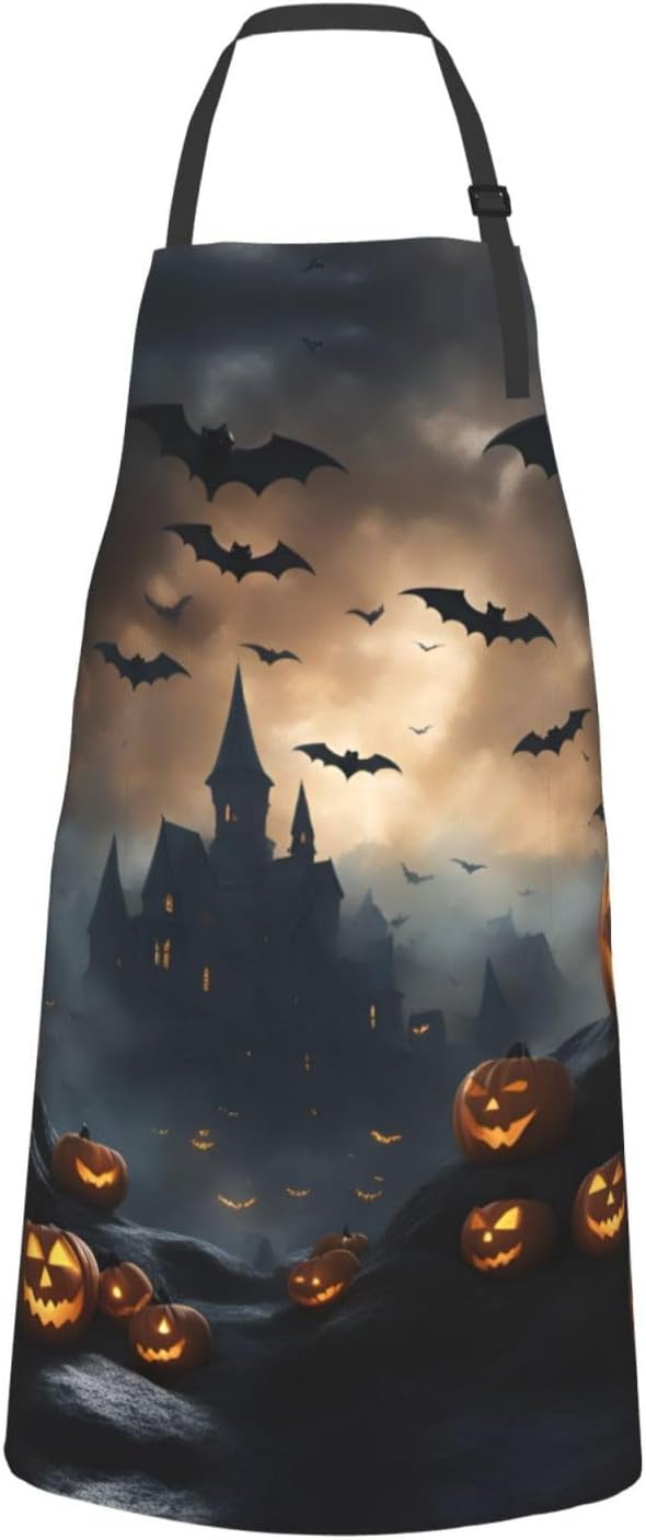 Halloween Flying Bats 3 print Waterproof chef's apron with pocket apro