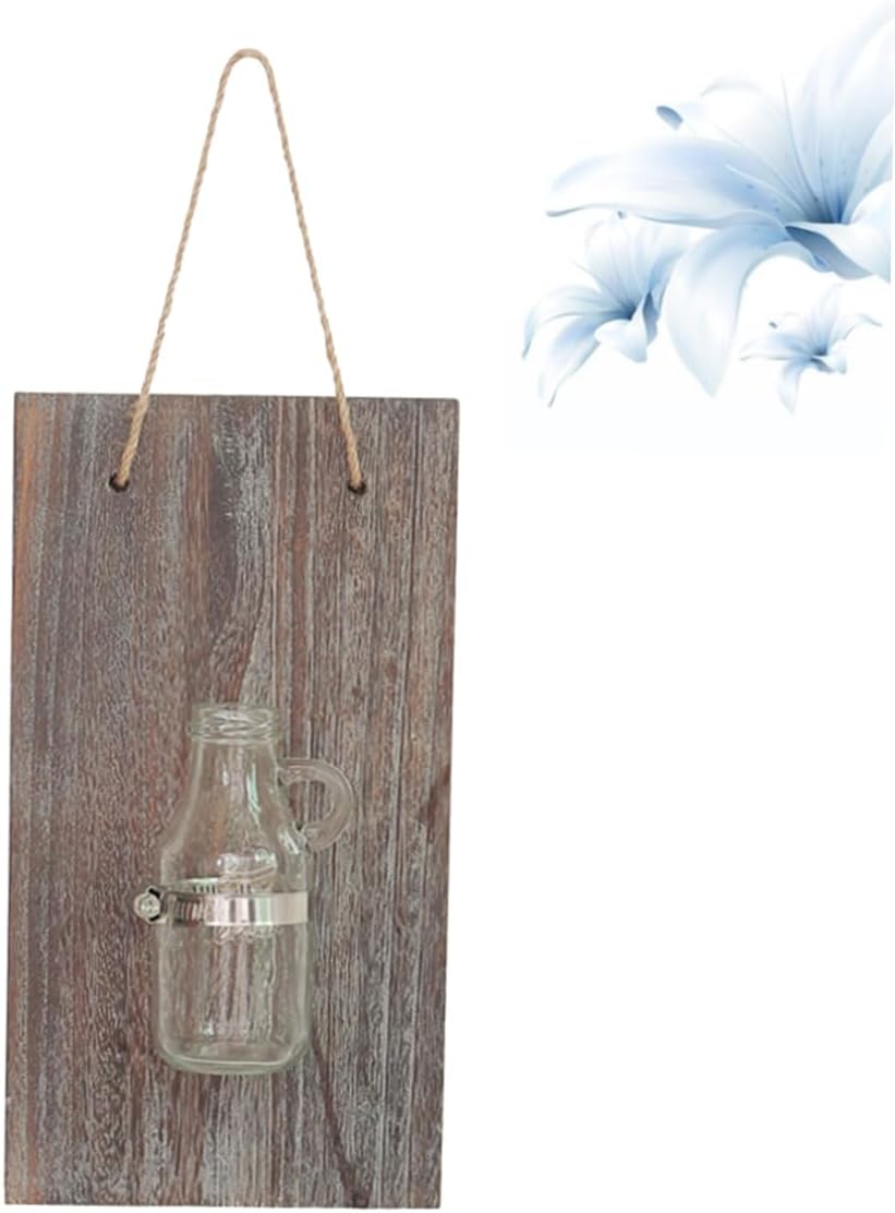 PRETYZOOM Vintage Wall Hanging Flower Pot Creative Wooden Board Hydrop