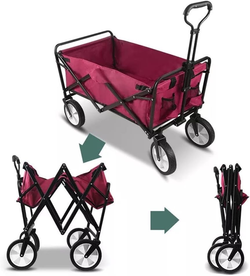 HBJWOV Outdoor Portable Camper Folding Shopping Cart Stall Trolley Box