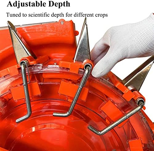 Precision Hand-Push Roller Seeder - Manual Seed Planter for Lawns, Gardens & Vegetables, 5 Adjustable Seed Plates for Corn, Soybean, Peanut, Efficient Fertilizer Machine