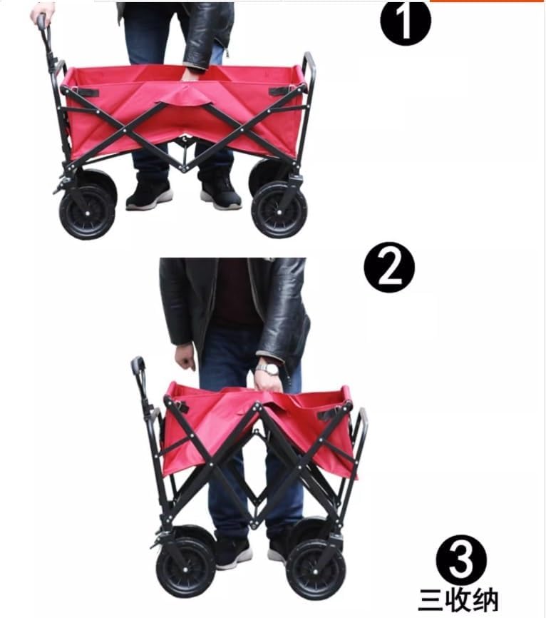 Collapsible Wagon Cart with Wheels Foldable Folding Wagons Carts Silen
