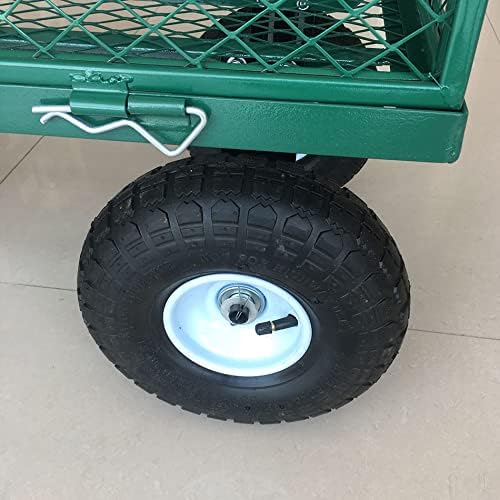 JSEIAJB Household Garden Carts Courtyard Folding Camping Wagon Cart Lawn Outdoor Steel Heavy Duty Beach Wagon with Big Wheel