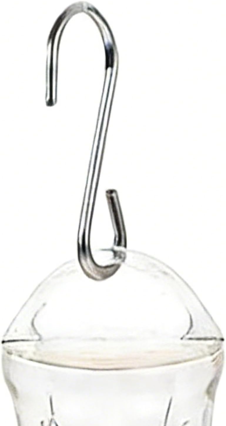 Hummingbird Outdoors Feeders, Transparent Feeding Station, 4 Piece Ant and Bee Proof Mini Feeder with Stainless Steel Hooks for Lawn, Backyard, Garden, Tree Decor, Outdoor Bird Feeding Display for