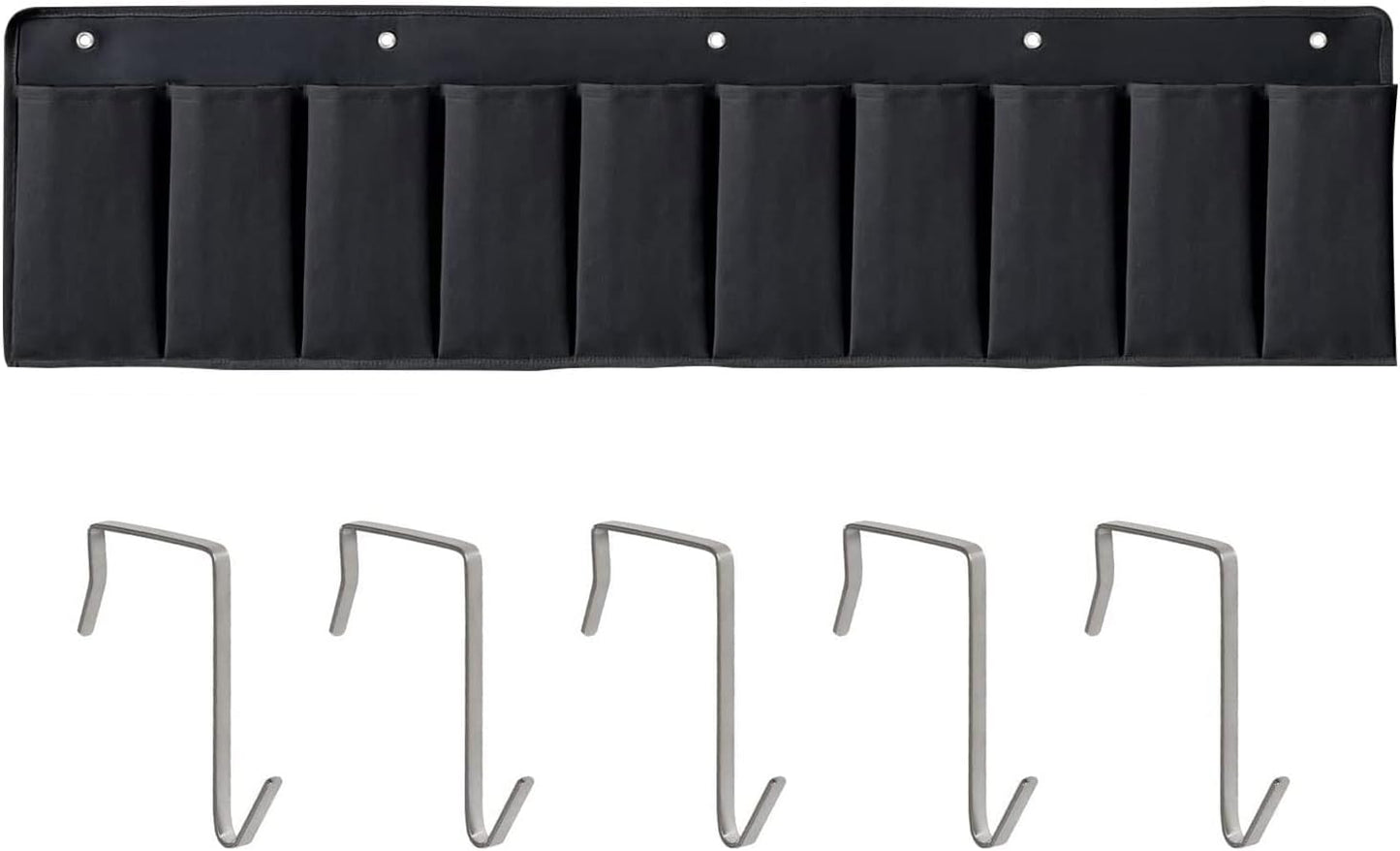 Bedside Organizers Case Storage with 10 Pockets and Hooks Easy Install